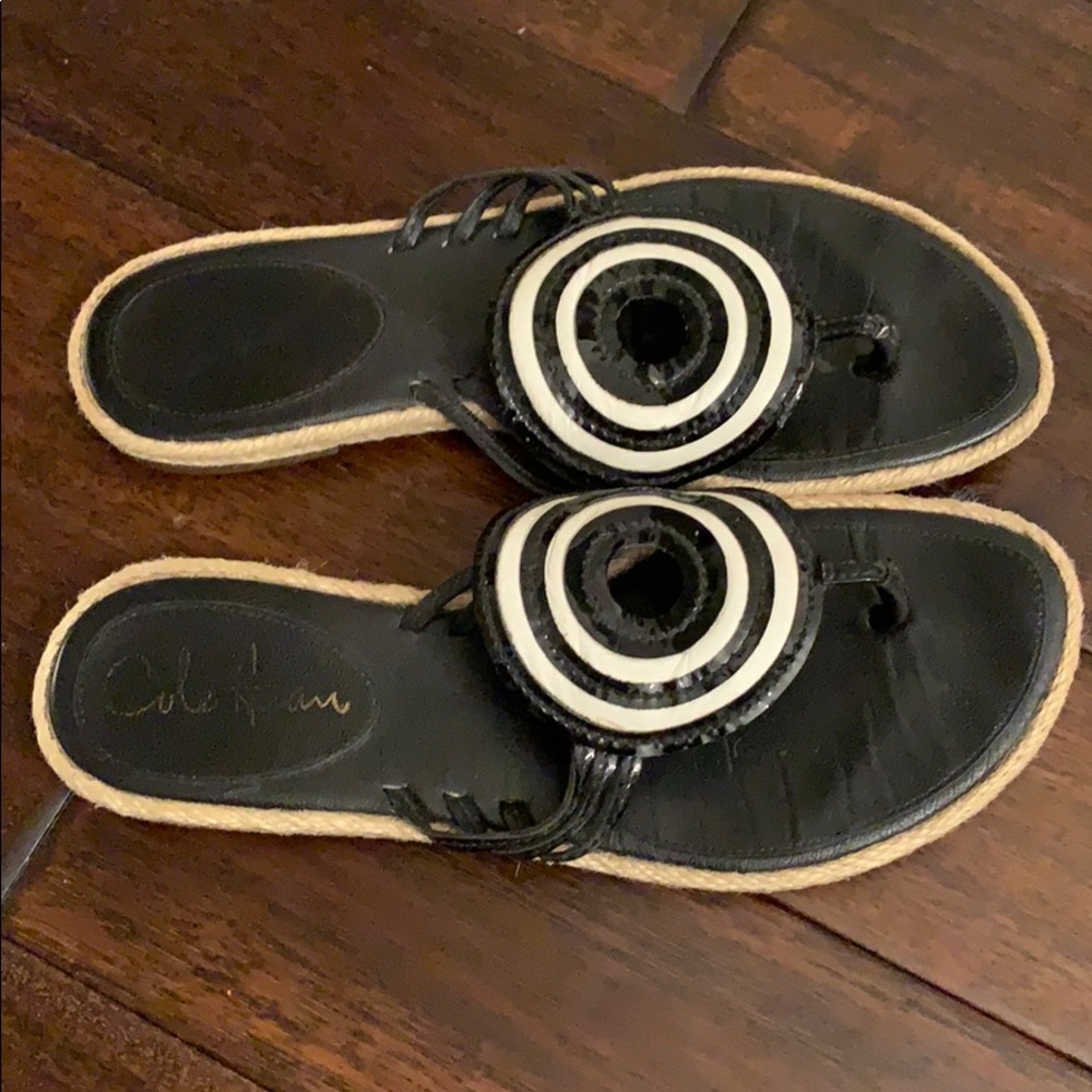 Cole Haan Black and White Sandals...EUC!